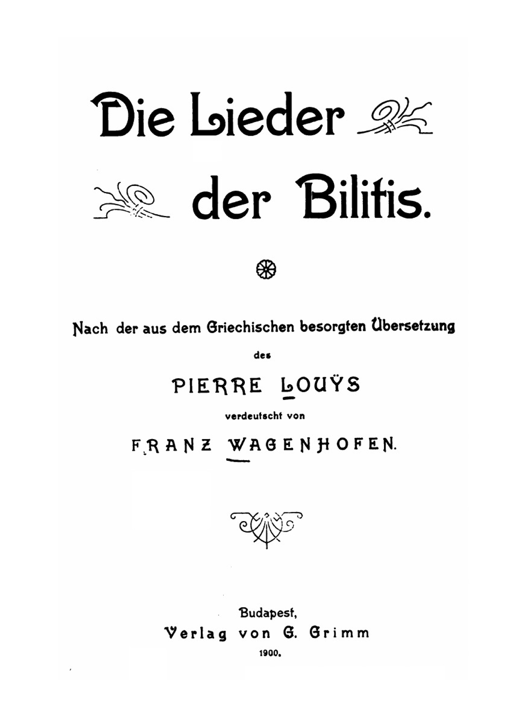 Die Lieder Der Bilitis | Pierre Louÿs