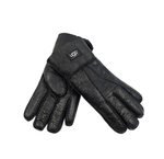 Мужские Перчатки Прямые Ugg Черные Кожаные (01)