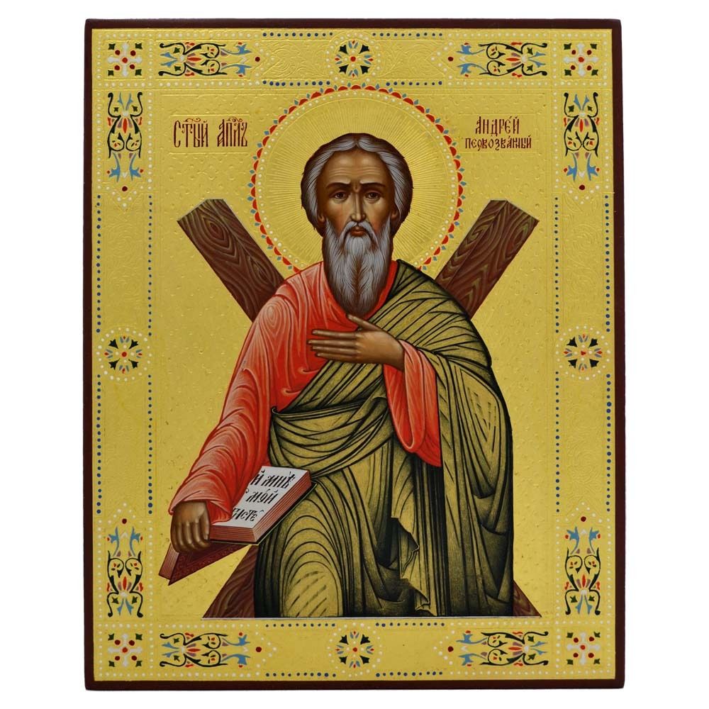 Андрей Первозванный Святой Апостол. Рукописная икона. 20 х 26 см.