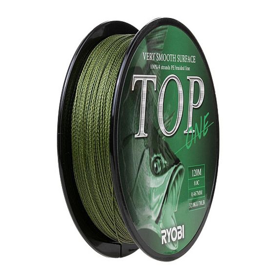 Шнур TOP PE4X-120M 8,0/d-0.467mm Dark green Ryobi