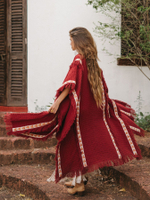 Berber пальто-пончо (красная охра)