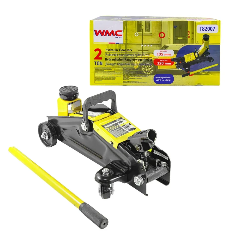 Домкрат подкатной гидравлический 2 т (h min 135мм, h max 320мм) WMC TOOLS WMC-T82007
