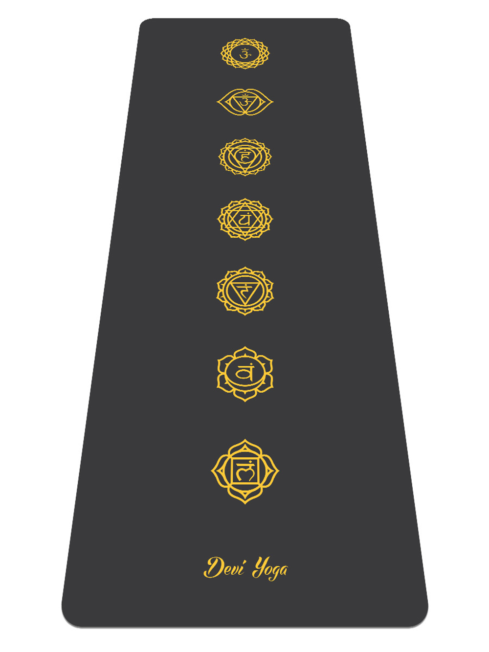 Каучуковый йога коврик DY Chakras Black 185*68*0,4 см