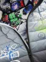 Куртка утепленная с капюшоном для мальчика Next Q61-579, Черный, Белый