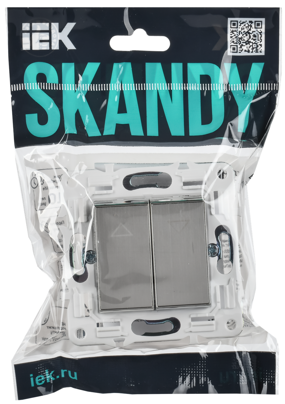SKANDY Выключатель жалюзи 10А SK-V12N металл никель IEK