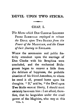 The Devil Upon Two Sticks in England. Volume 1 | Alain René le Sage