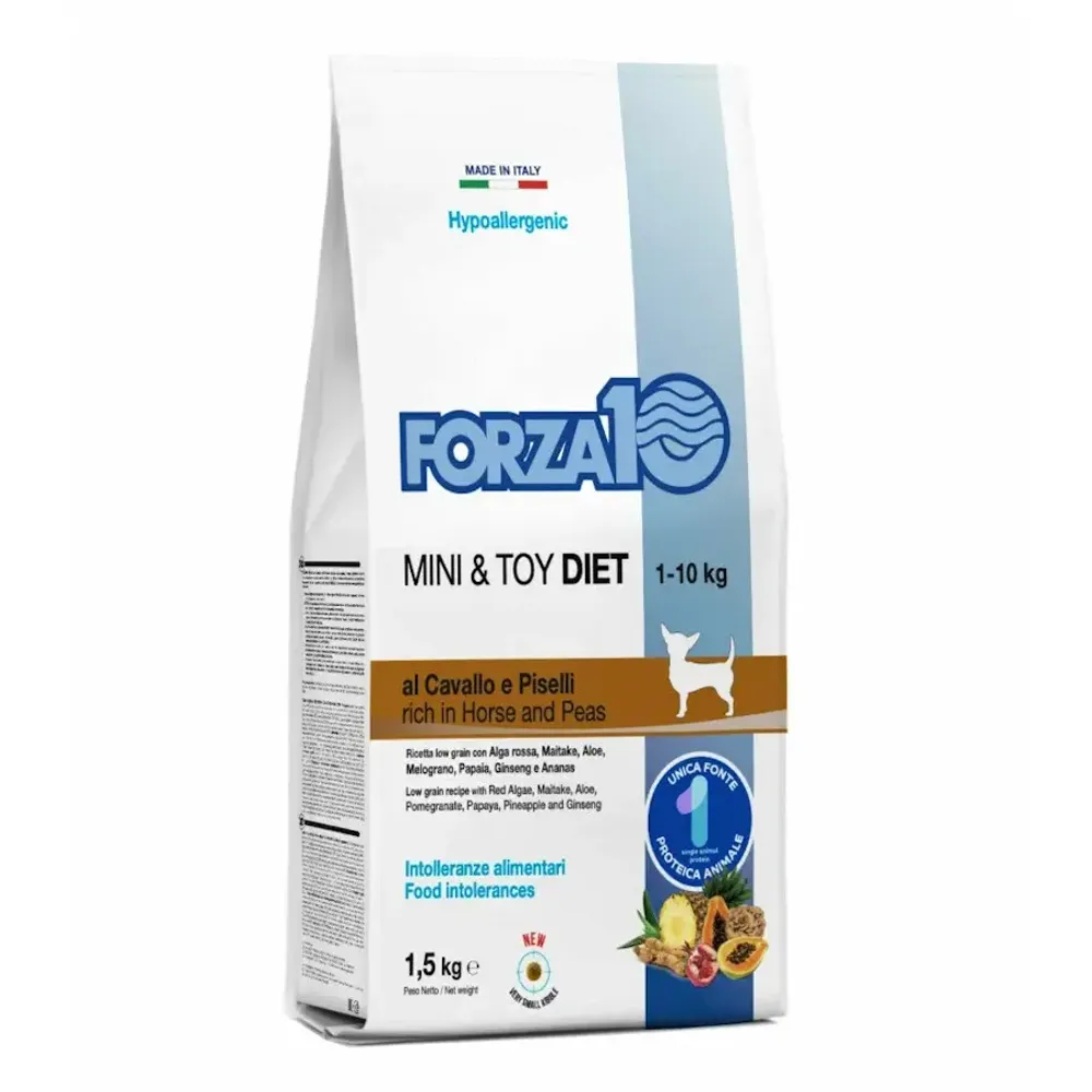 Сухой гипоаллергенный корм Forza 10 Mini Diet Cavallo con Piselli для собак мини пород с кониной и горохом