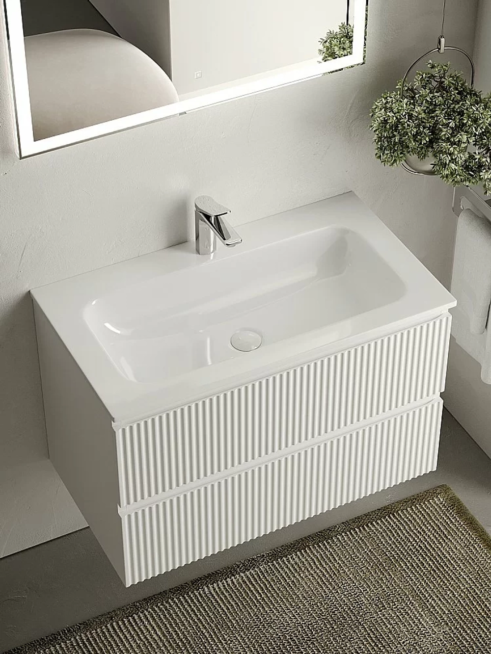 Тумба с раковиной Sancos SNOB R SNR80W 80 Bianco