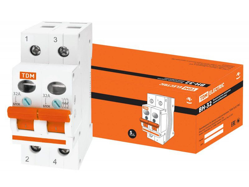Выключатель нагрузки ВН-32 2Р 32А TDM