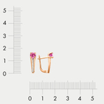 Серьги женские с фианитами из розового золота 585 пробы (арт. 000482-1102)