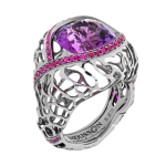 Кольцо с Аметистом и Рубинами, R0161-1/3