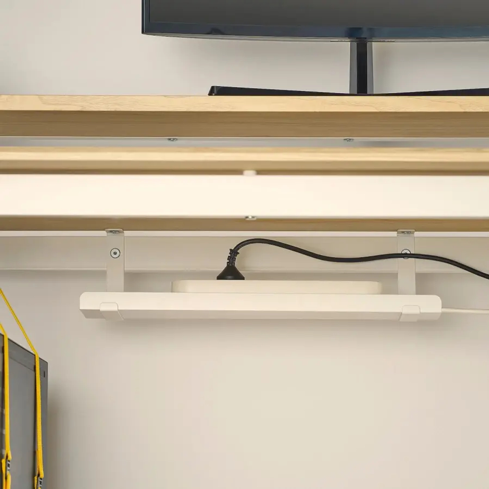 Игровой стол с полкой - IKEA UTVISNING/УТВИСНИНГ ИКЕА, 120x60 см, светло-бежевый/белый