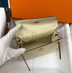 Сумка Hermes Kelly женская в молочном цвете