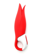 Красный вибратор Satisfyer Power Flower с лепестками - 18,8 см. (Цвет: красный)