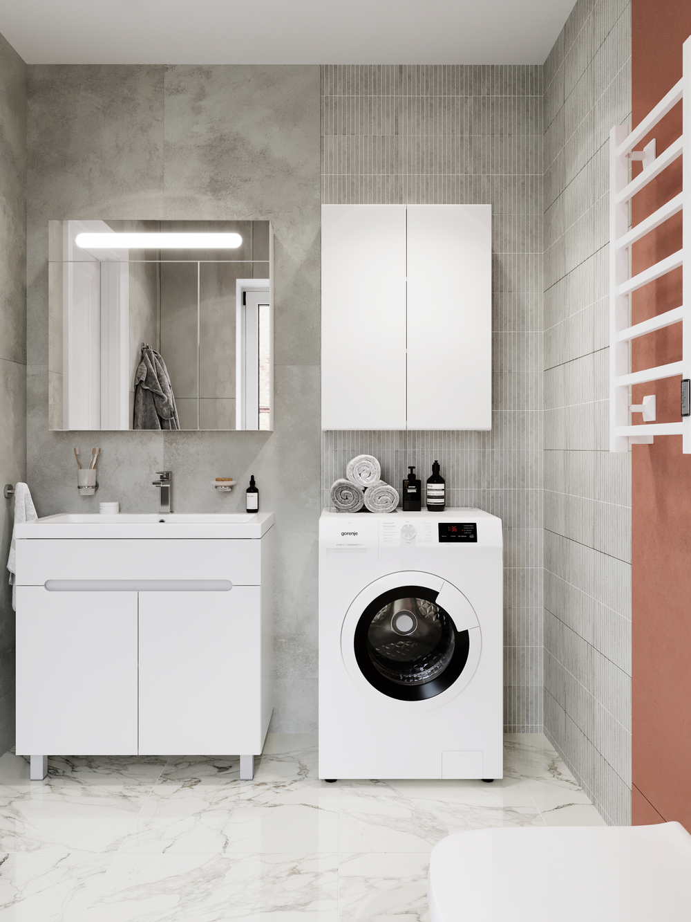 Шкаф над стиральной машиной DIWO Суздаль 80х60 подвесной, белый