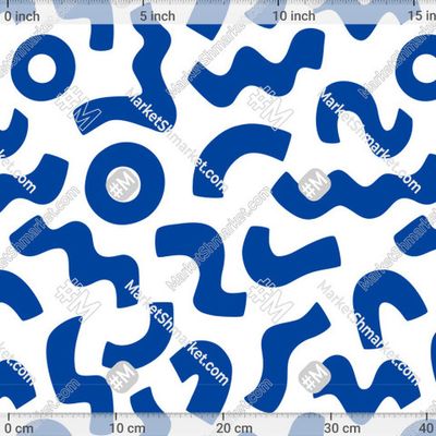 Абстрактные синие геометрические элементы в стиле Матисса. by Tani Kuzminka 300 DPI