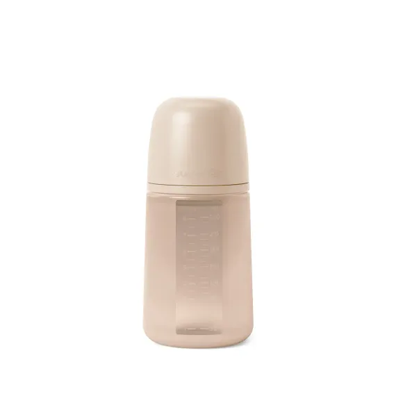 Силиконовая бутылочка Suavinex Colour Essence для детского питания, с соской из силикона 240 мл Бежевая