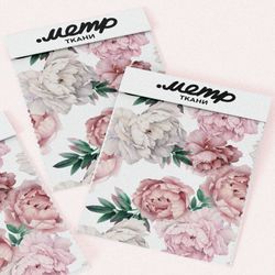 Ткань поплин пионы нежные весенние