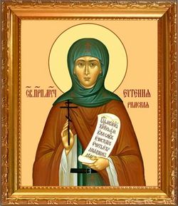 Евгения Римская преподобомученица. Икона на холсте в раме.