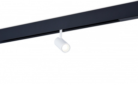 Светодиодный светильник Alpha для SPACE Track system 5Вт, D35xL80 мм, 342Лм, 36°, 3000К, диммируемый 0-10В, Ra >90, белый корпус, черный коннектор