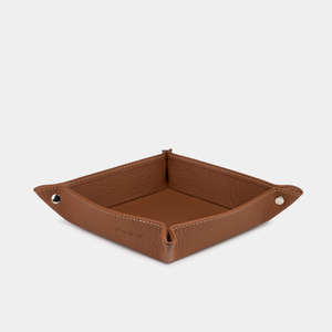 Лоток для мелочей из натуральной кожи теленка, цвета карамель