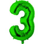 Шар фольгированный Цифра 3 66 см (Зеленый)