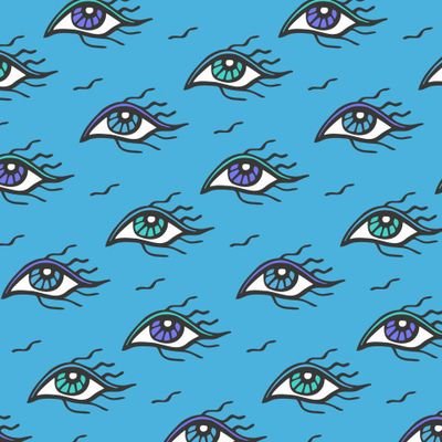 Buy fabric Mystical magic eyes blue