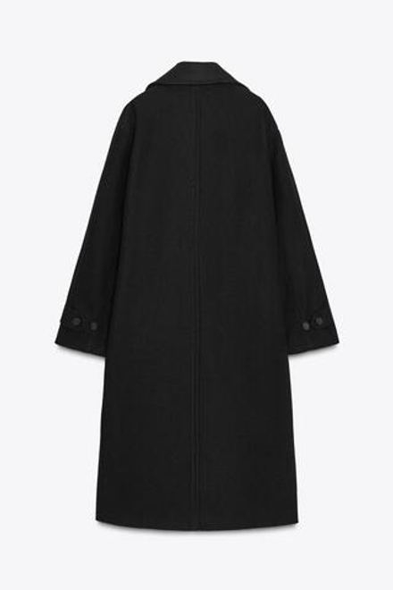 ZARA МЯГКОЕ ПАЛЬТО, ЧЕРНЫЙ