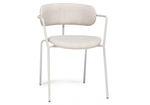 Стул на металлокаркасе Woodville Маки бежевый, серый матовый, ножки белые