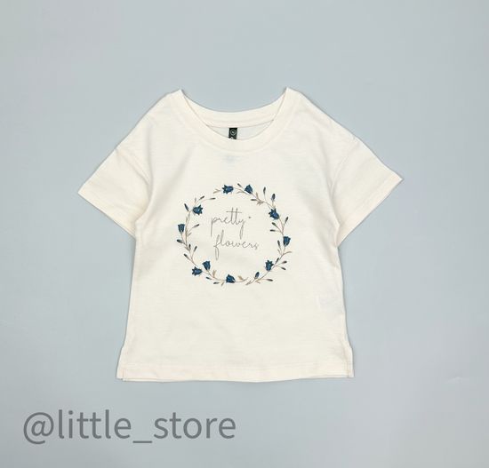 Футболка хлопковая "Цветочная фантазия" айвори