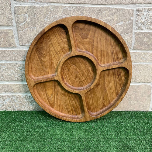 Менажница из дуба d-30см 5 секций