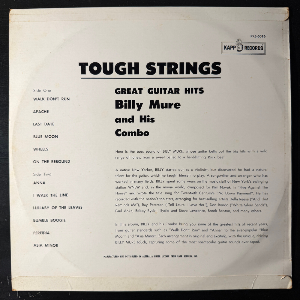 Billy Mure And His Combo ‎– Tough Strings (Австралия) Т