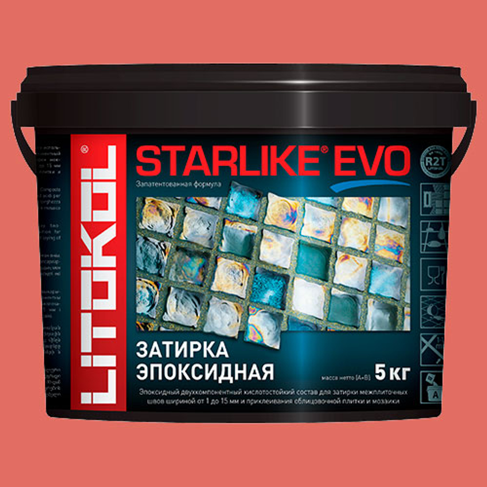 Затирка швов эпоксидная Litokol Starlike Evo S.580 Rosso Mattone, 5 кг