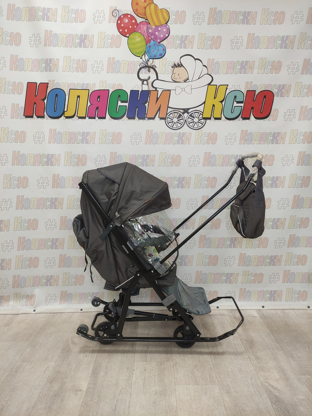 Санки-коляски Galaxy Snow kids 3-2С серебро