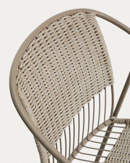 Стул уличный Atrani из стали и веревки цвета таупе