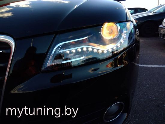 Передние фары tru drl black для Audi A4 B8