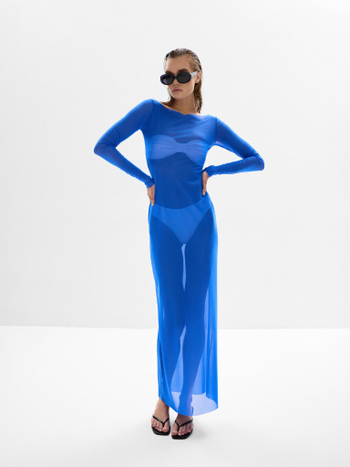 №044 Платье-сетка (синий)