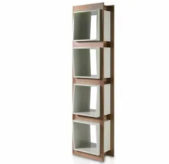 Стеллаж Angel Cerda Equilibrio, шпон ореха, жемчужно-серый