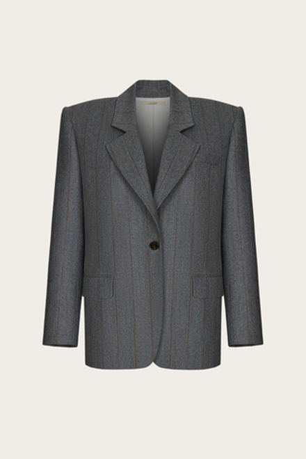 ЖАКЕТ ИЗ СЕРОЙ ШЕРСТИ С КАШЕМИРОМ