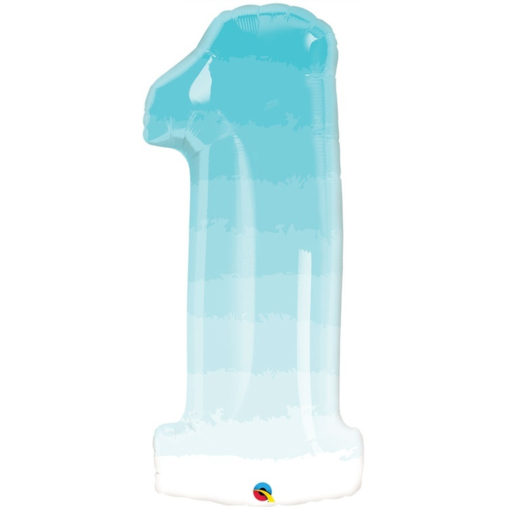 Шар ЦИФРА 1 Blue Омбре 38" 96 см