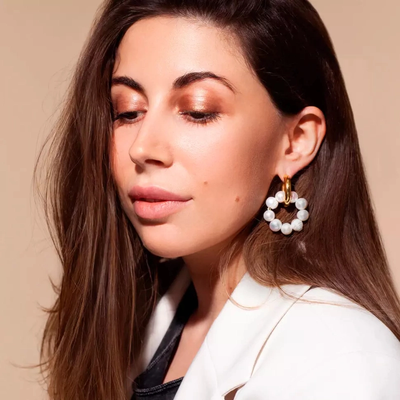 Серьги Несовпадающие Нефрит и Жемчуг – Зеленые