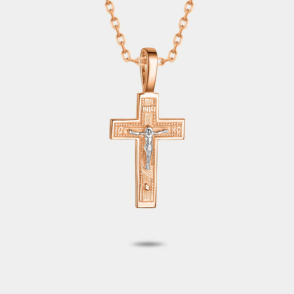 Крест православный без вставки из красного золота 585 пробы (арт. 705427-1002)