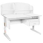 Растущая парта Дэми СУТ 25 с задней полкой СУТ.34.390 и навесной тумбой (1200×880 мм)