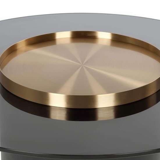 Кофейный стол Nille диаметр 80, сталь и стекло