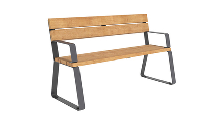 Скамья со спинкой и подлокотниками SK00059