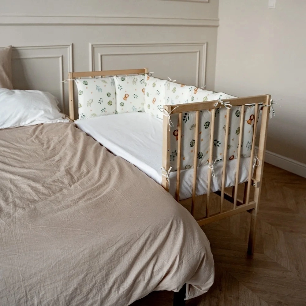 Кроватка детская Промтекс Мини ПЛК натуральный колесо