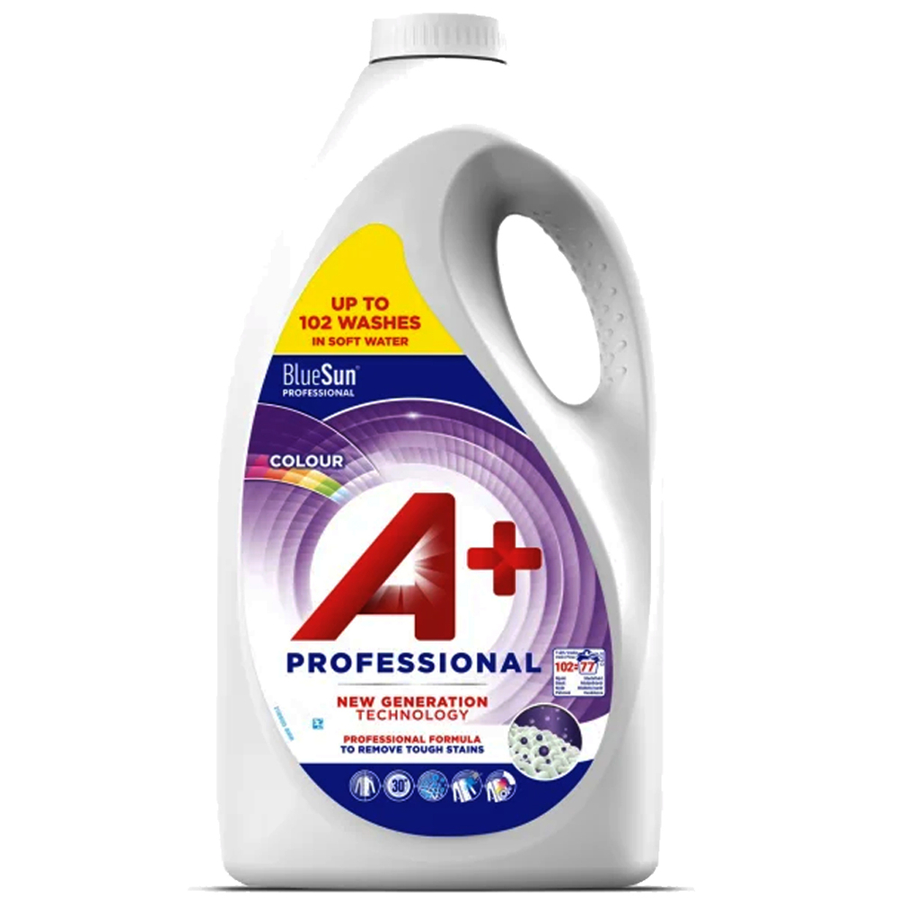 Гель, жидкое средство для стирки А+ (A plus) Professional Colour 4,64 л, 102 стирки, для цветного белья