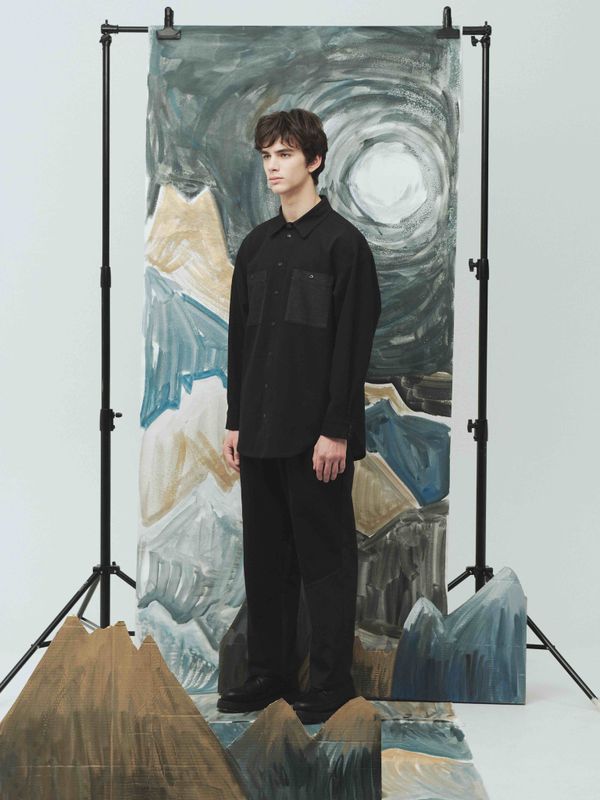 Рубашка Patchwork черная - фото 3