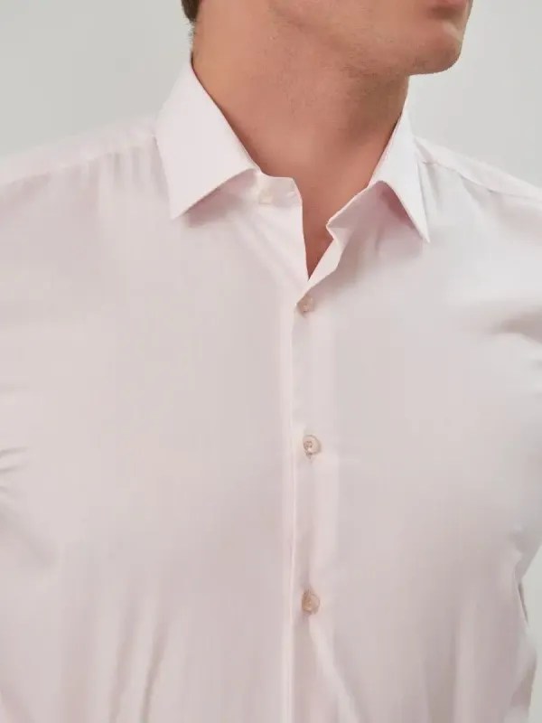 Рубашка приталенная SLIM FIT с длинным рукавом, бледно-розовая