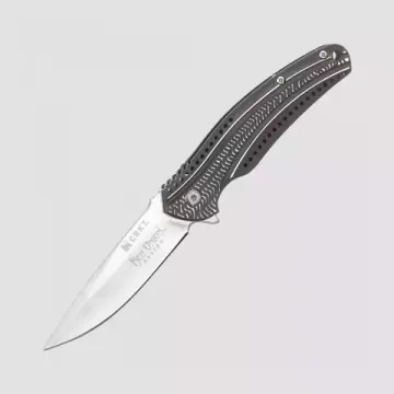 Складной нож CRKT Ripple 2 Charcoal Stainless Handle (IKBS Flipper) CR/K400KXP c клинком из стали Acuto 440 (Acuto+) рукоять Stainless Steel 420J2